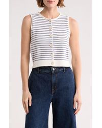 Blu Pepper - Stripe Button Front Sweater Vest - Lyst