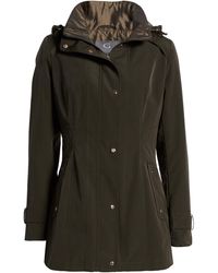 Gallery Hooded Raincoat With Detachable Liner In Deep Olive At Nordstrom Rack - Green