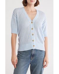 Melrose and Market - Cotton Short Sleeve Cardigan - Lyst