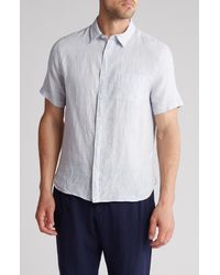 Vince - Classic Fit Beauville Stripe Linen Button-up Shirt - Lyst