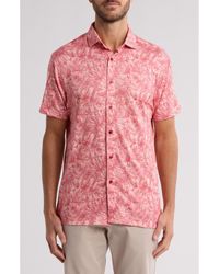 Con.struct - Slim Fit Large Monstera 4-Way Stretch Short Sleeve Button-Up Shirt - Lyst