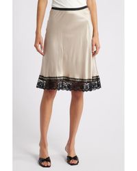 Rails - Cherry Lace Trim Satin Slip Skirt - Lyst