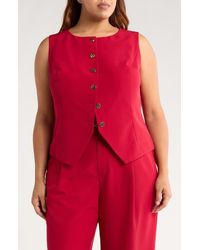 Gemma  Jane - Hammered Button-Up Vest - Lyst