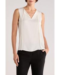 Theory - Split Neck Silk Shell - Lyst