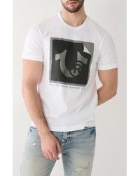 True Religion - Peeling Cotton Crew Graphic T-shirt - Lyst