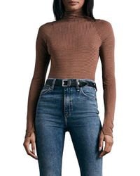 Rag & Bone - Shaw Geo Print Paneled Funnel Neck Top - Lyst