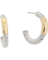 Juvell - Two-Tone Textured Hoop Earrings - Lyst