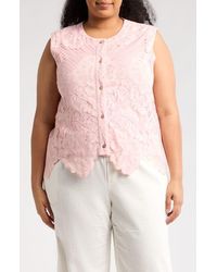 Forgotten Grace - Lace Button Tank - Lyst