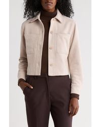 Tahari - Crop Faux Suede Jacket - Lyst