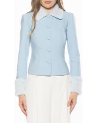 Alexia Admor - Fran Faux Fur Trim Twill Jacket - Lyst