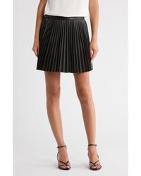 French Connection - Pleated Faux Leather Miniskirt - Lyst