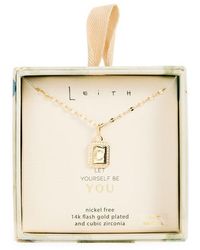Leith - Initial Pendant Cubic Zirconia Necklace - Lyst