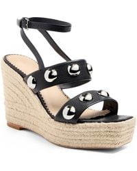 Cinq À Sept - Georgia Studded Espadrille Ankle Strap Platform Wedge Sandal - Lyst