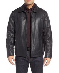 Cole Haan - Collared Open Bottom Faux Leather Jacket - Lyst