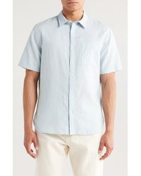 Vince - Classic Fit Short Sleeve Linen Blend Button-Up Shirt - Lyst