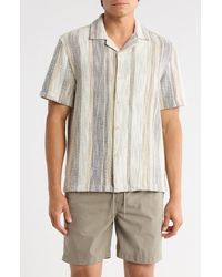 Cactus Man - Relaxed Fit Stripe Textured Camp Shirt - Lyst