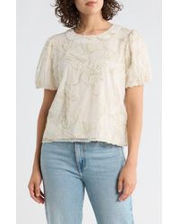 Adrianna Papell - Floral Embroidered Top - Lyst