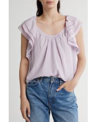 Muse - Flutter Sleeve Top - Lyst