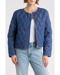 Nanette Lepore - Full Zip Quilted Chambray Jacket - Lyst