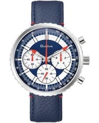 Bulova - Archive Series Chronograph Leather Strap Watch, 46Mm - Lyst