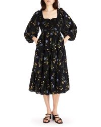Madewell - Xiomara Floral Print Long Sleeve Cotton Dress - Lyst