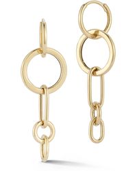 Ember Fine Jewelry - 14k Yellow Gold Link Drop Huggie Hoop Earrings - Lyst