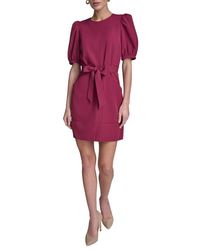 BCBGMAXAZRIA - Puff Sleeve Belted Sheath Dress - Lyst