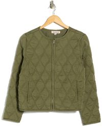 Nanette Lepore - Full Zip Quilted Chambray Jacket - Lyst
