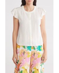 Gemma  Jane - Ruffled Button-Up Shirt - Lyst