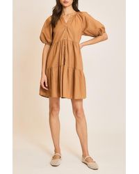 Wishlist - Button Front Tiered Dress - Lyst