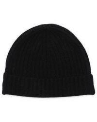 360cashmere Kleo Ribbed Cashmere Beanie In Black At Nordstrom Rack