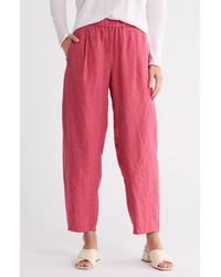 Eileen Fisher - Pleated Organic Linen Lantern Ankle Pants - Lyst