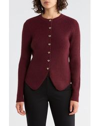 Elodie Bruno - Cutaway Rib Cardigan - Lyst