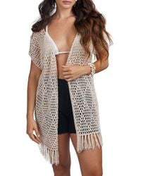 Saachi - Cotton Crochet Cover-Up Cardigan - Lyst