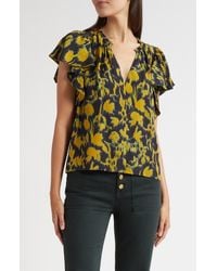 Ulla Johnson - Lilo Flutter Sleeve Top - Lyst