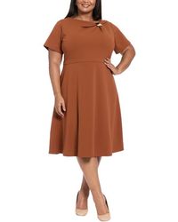 London Times - Hardware Trim Scuba Fit & Flare Dress - Lyst