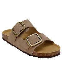 Seven7 - Griffin Faux Leather Double Strap Slide Sandal - Lyst