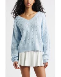 BP. - Bow Back Cable Knit Sweater - Lyst