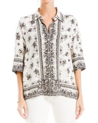 Max Studio - Print Relaxed Fit Camp Shirt - Lyst