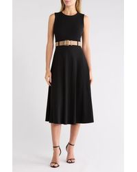Calvin Klein - Scuba Knit Sheath Midi Dress - Lyst