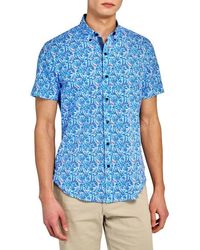 Con.struct - Slim Fit 4-Way Stretch Short Sleeve Button-Up Shirt - Lyst