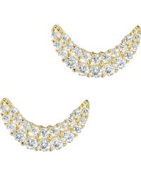 Savvy Cie Jewels - 18K Plated Sterling Cubic Zirconia Crescent Stud Earrings - Lyst