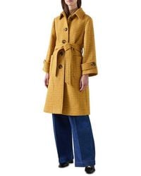 LK Bennett - Blythe Check Stretch Wool Blend Coat - Lyst