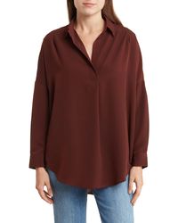 French Connection - Rhodes Crepe Popover Shirt - Lyst