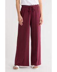 ATM - Cotton Blend Wide Leg Pull-On Pants - Lyst