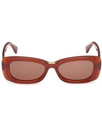 Max Mara - 53Mm Rectangular Sunglasses - Lyst