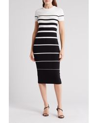Ellen Tracy - Stripe Sweater Dress - Lyst