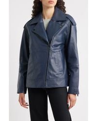 Bernardo - Relaxed Moto Leather Jacket - Lyst