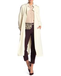 Burberry Maythorne Blouson Sleeve Silk Trench Coat - Natural