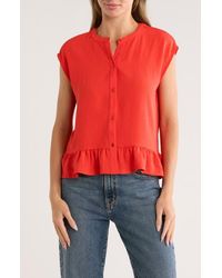 Bobeau - Airflow Sleeveless Button-Up Top - Lyst
